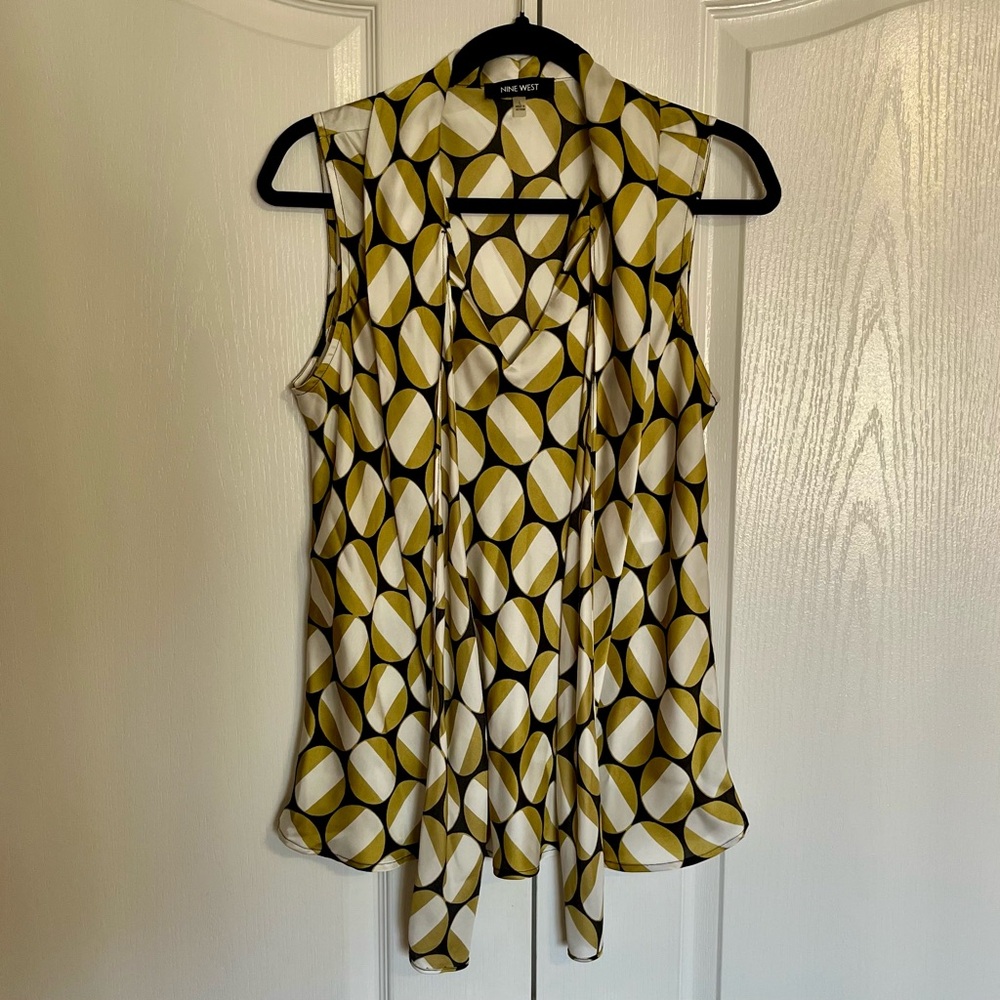 Nine West Women’s Geometric Sleeveless Blouse